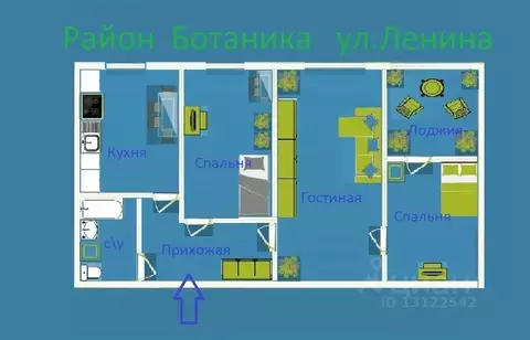 3-к кв. Ставропольский край, Ставрополь ул. Ленина, 474 (55.0 м)
