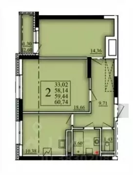 2-к кв. Башкортостан, Уфа Затон-Восточный жилрайон, Паруса жилой ...