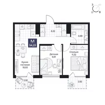 2-к кв. Волгоградская область, Волгоград просп. Имени В.И. Ленина, 59Г ...