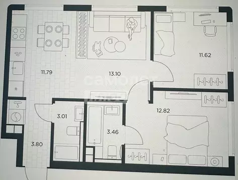 2-к кв. Москва ул. Веткина, 2 (59.6 м)