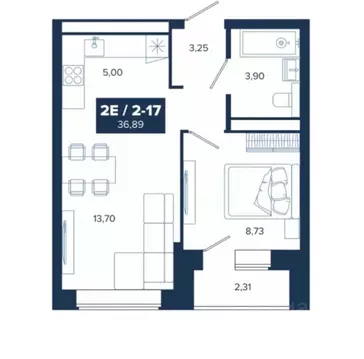 1-к кв. Свердловская область, Екатеринбург ул. Щербакова, 152 (34.58 ...