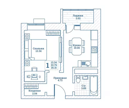 1-к кв. Московская область, Щелково городской округ, Монино пгт ул. ...