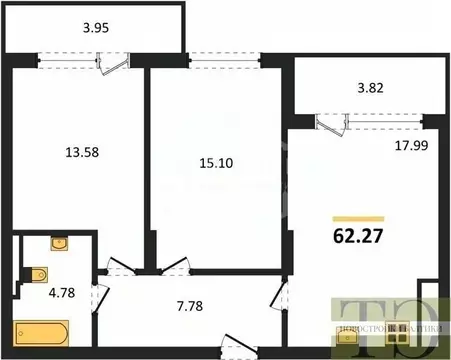 2-к кв. Калининградская область, Гурьевский муниципальный округ, пос. ...