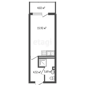 Квартира-студия: Санкт-Петербург, проспект Ветеранов, 171к5 (23.93 м)