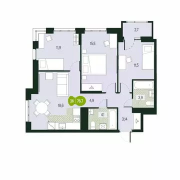 4-к кв. Забайкальский край, Чита Каштакский мкр,  (76.7 м)