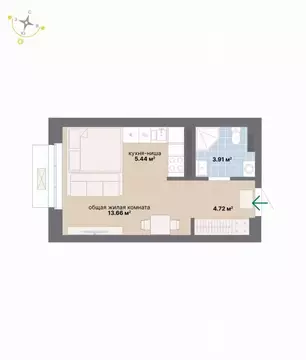 Студия Свердловская область, Екатеринбург ул. Студенческая, 16 (27.73 ...