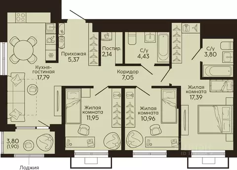 3-к кв. Свердловская область, Екатеринбург Вокзальный жилрайон,  ...