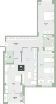 Свободной планировки кв. Курганская область, Курган Заозерный ...