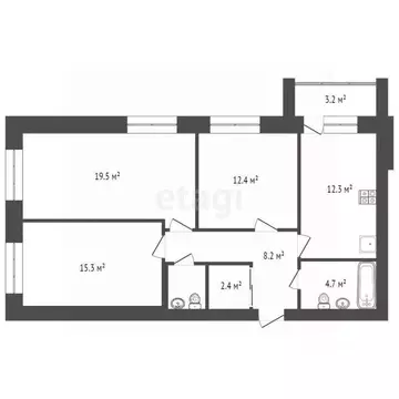3-к кв. Костромская область, Кострома проезд 1-й Кинешемский, 18 (77.5 ...