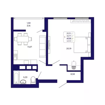 1-к кв. Башкортостан, Уфа Затон-Восточный жилрайон, Паруса жилой ...