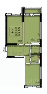 2-к кв. Башкортостан, Уфа Затон-Восточный жилрайон, Паруса жилой ...