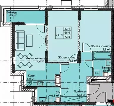 3-к кв. Приморский край, Владивосток Бам мкр,  (73.5 м)