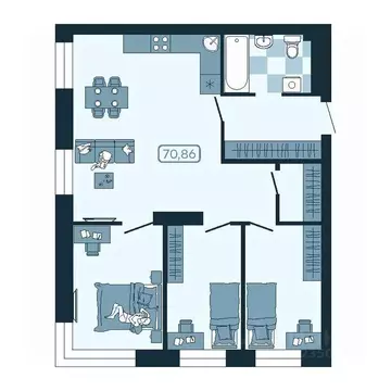 4-к кв. Приморский край, Владивосток ул. Борисенко (70.86 м)