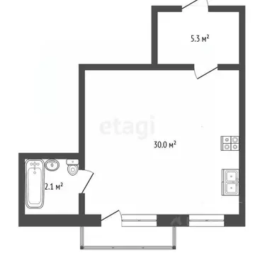 1-к кв. Ярославская область, Ярославль ул. Ньютона, 30к2 (38.0 м)