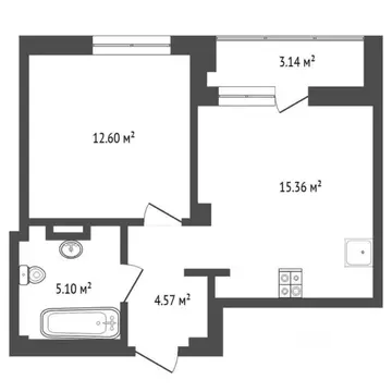 1-к кв. Тюменская область, Тюмень ул. Константина Посьета, 6 (37.7 м)