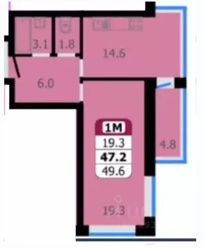 1-к кв. Чувашия, Новочебоксарск Восточная ул., 1к2 (49.6 м)