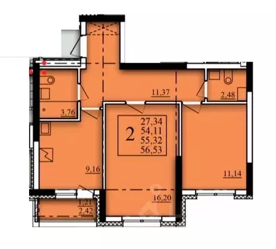 2-к кв. Башкортостан, Уфа Затон-Восточный жилрайон, Паруса жилой ...