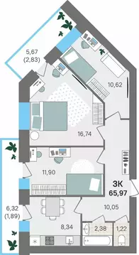3-к кв. Пермский край, Пермский муниципальный округ, с. Култаево ул. ...