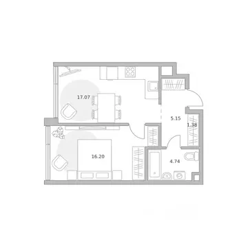 1-к кв. Москва ул. Народного Ополчения (44.54 м)