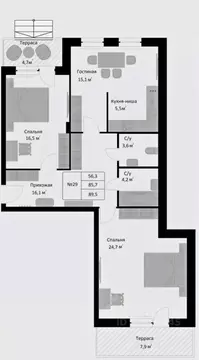 2-к кв. Московская область, Егорьевск муниципальный округ, д. Холмы, ...