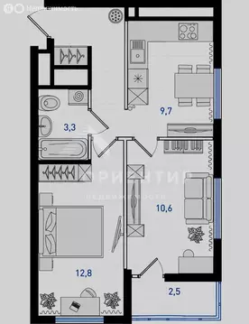2-комнатная квартира: Екатеринбург, улица Учителей, 33 (43.7 м)