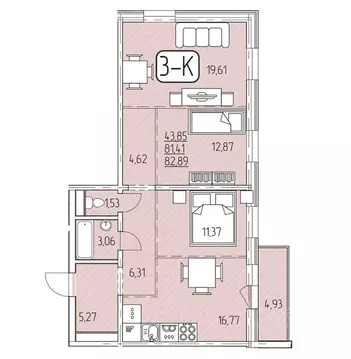 3-к кв. Бурятия, Улан-Удэ 105-й мкр,  (82.89 м)
