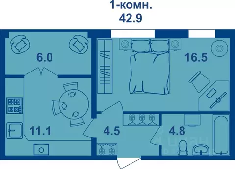 1-к кв. Костромская область, Кострома Магистральная ул., 71 (40.1 м)