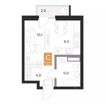 Студия Курская область, Курск Парковый квартал Чувства жилой комплекс ...