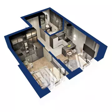 1-к кв. Башкортостан, Уфа Глумилино жилрайон,  (37.24 м)