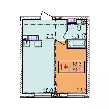 1-к кв. Нижегородская область, Нижний Новгород Квартет жилой комплекс ...