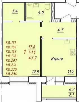 1-к кв. Алтайский край, Новоалтайск Индустриальная ул., 18А (43.2 м)