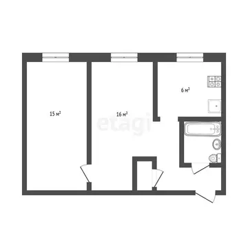 2-комнатная квартира: Дубна, Центральная улица, 16 (41.6 м)