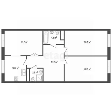 3-к кв. Мордовия, Рузаевский район, пос. Левженский Центральная ул., 3 ...
