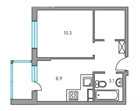1-комнатная квартира: Мытищи, Тенистый бульвар, 9 (32 м)