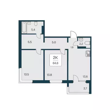 2-к кв. Новосибирская область, Новосибирск Игарская ул., 8 (64.6 м)