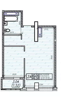 2-к кв. Приморский край, Владивосток Станционная ул., 11А (46.56 м)