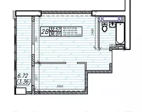 2-к кв. Приморский край, Владивосток Енисейская ул. (36.01 м)