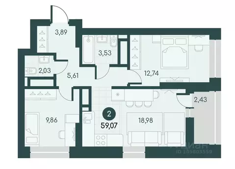 2-к кв. Курганская область, Курган Малиновые высоты жилой комплекс ...