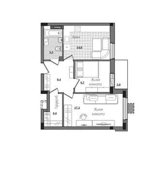 2-к кв. Смоленская область, Смоленск ул. Александра Степанова, 14 ...
