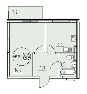 1-к кв. Липецкая область, Данков ул. Льва Толстого, 17 (32.7 м)