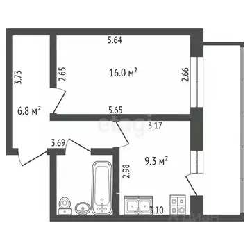 1-к кв. Вологодская область, Вологда ул. Сергея Преминина, 4 (35.4 м)