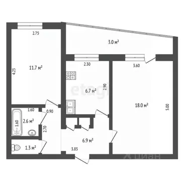 2-к кв. Мордовия, Саранск ул. Степана Разина, 42 (48.0 м)