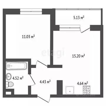 1-к кв. Тюменская область, Тюмень ул. Газовиков, 79 (43.0 м)