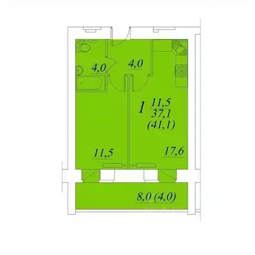 1-к кв. Вологодская область, Вологда Южный мкр,  (41.1 м)