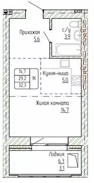 1-к кв. Алтайский край, Новоалтайск ул. Титова, 6 (32.3 м)