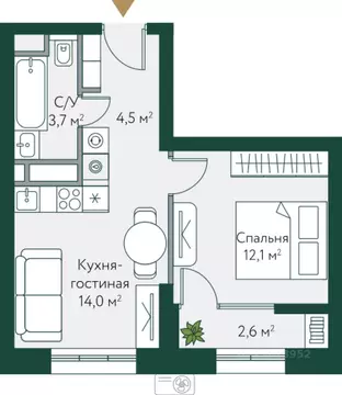 1-к кв. Волгоградская область, Волгоград Новосибирская ул., 74с1 ...