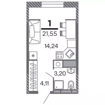 1-к кв. Рязанская область, Рязань Петра и Февронии жилой комплекс ...