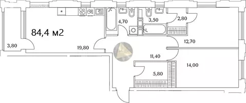 2-комнатная квартира: Санкт-Петербург, Планерная улица, 99 (84.4 м)