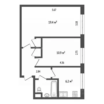 2-к кв. Москва ул. Молдагуловой, 18К2 (45.3 м)