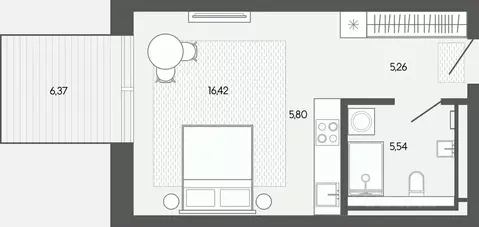 1-к кв. Алтай, Майминский район, пос. Карлушка  (39.39 м)